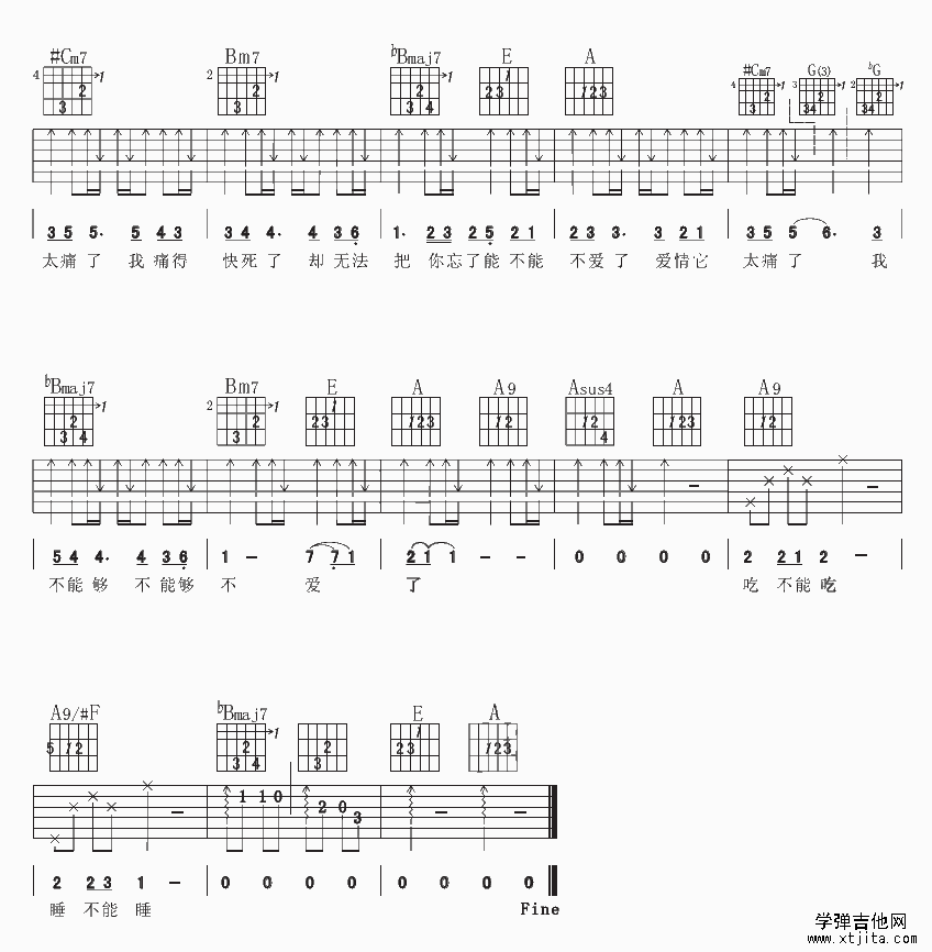 爱太痛吉他谱3