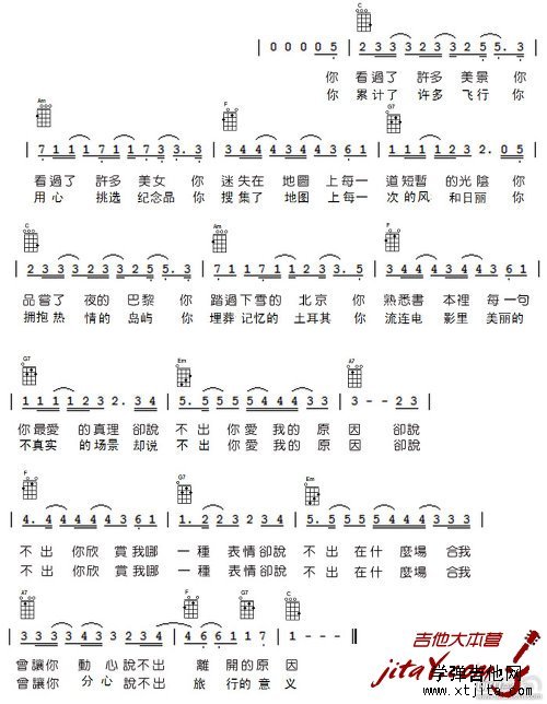 旅行的意义Ukulele谱