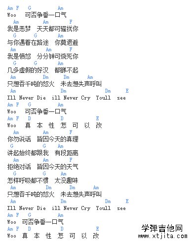 我是愤怒吉他谱gtp谱